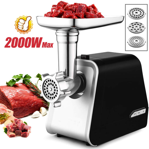 COOCHEER Electric Meat Grinder Durable Meat Mincer 2000W Max