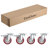 Coocheer 4’’ Swivel Caster Wheels 1200lbs Set of 4,half with brake